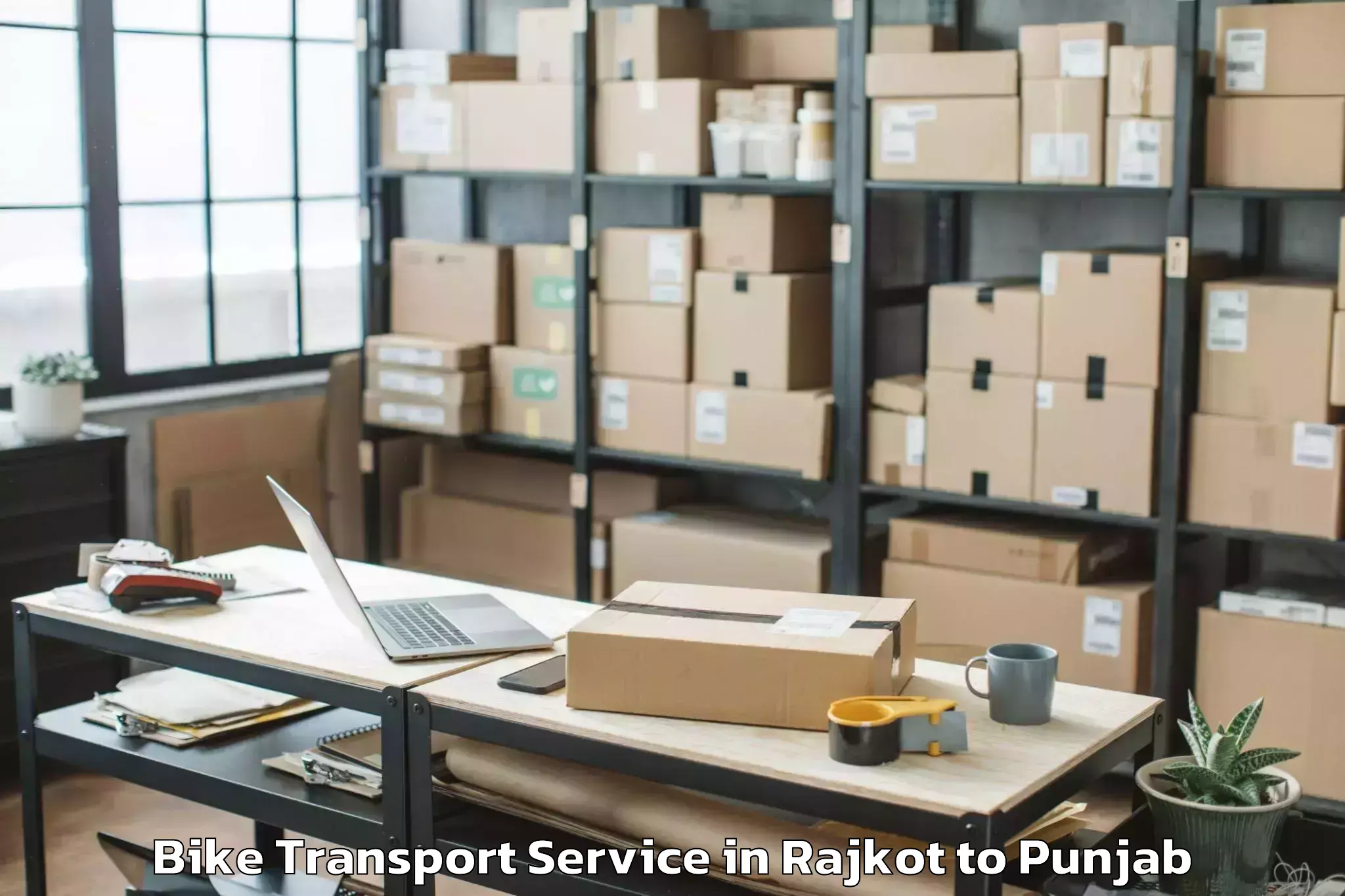 Book Rajkot to Ludhiana Airport Luh Bike Transport Online